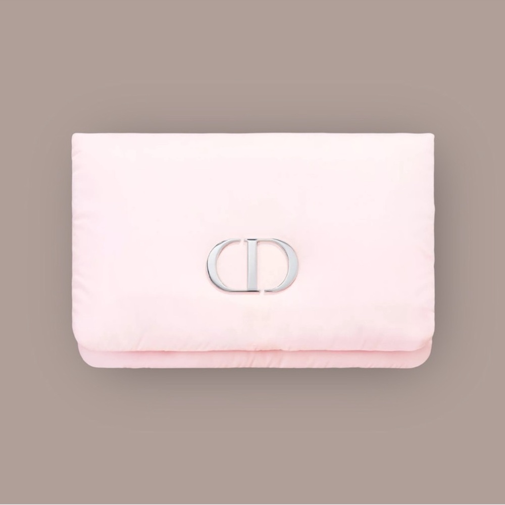 Dior Pink Puffer Clutch Cosmetic Bag